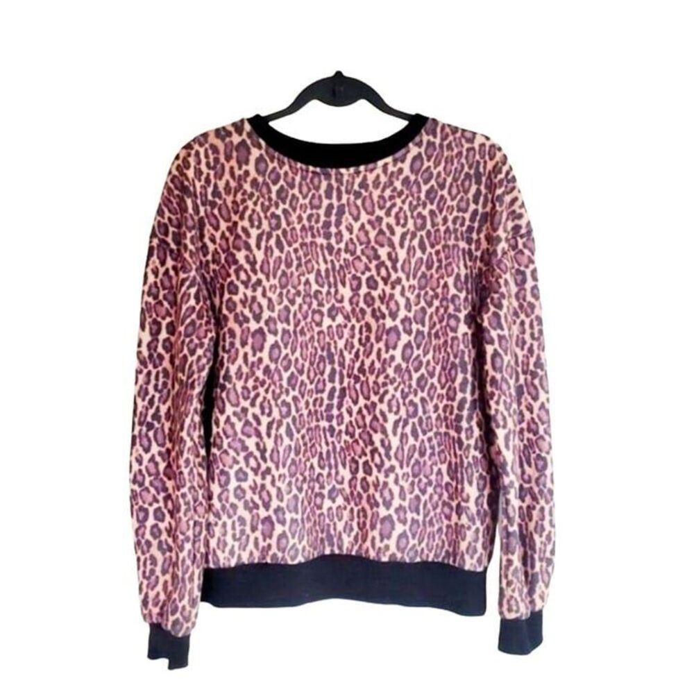 NA-KD Womens Sweatshirt Animal Print XS Oversized Leopard Print Top